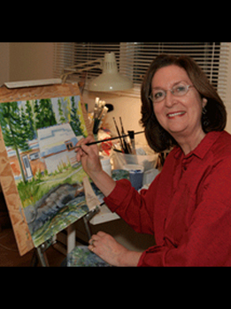 Laura painting Whitefish. whitefish.jpg